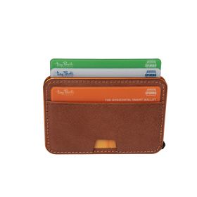 Furbo Evo Vegetale Color leren RFID pasjeshouder slim (oranje) met MagSafe en buitenvak