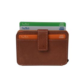 Furbo Evo Vegetale Color leren RFID pasjeshouder (oranje) met papier- en kleingeldvak en buitenvakken